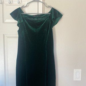 Green Velvet Cocktail Dress